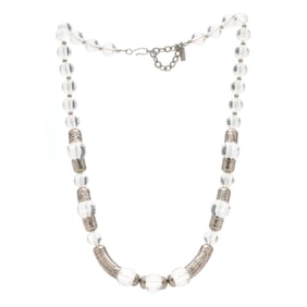Glass Bead and Silver-Tone Metal Necklace, Yves Saint Laurent