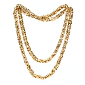 Gold Byzantine Link Necklace, Unoaerre