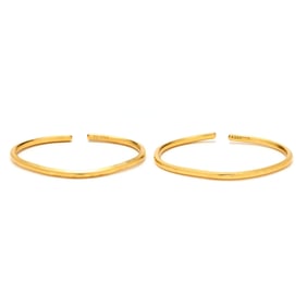 Pair of High Karat Gold Cuff Bracelets