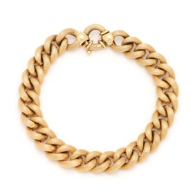 Gold Curb Link Bracelet, Italy