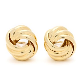 Gold Knot Motif Earrings