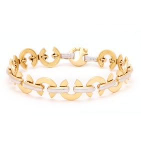 Bi-Color Gold C-Link Bracelet, Turkey