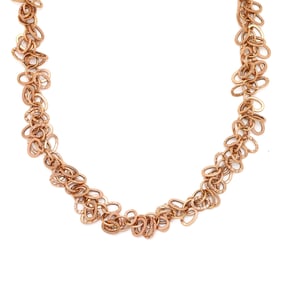 Rose Gold Circle Link Necklace, Italy