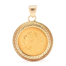 Gold Indian Head Coin Pendant