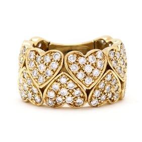 Flexible Gold and Diamond Heart Ring