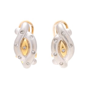 Bi-Color Gold and Diamond Earrings