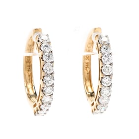 Gold and Diamond Hoop Earrings, Sonia B.