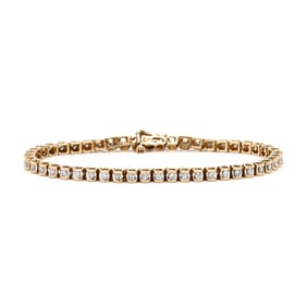 Gold and Diamond Line Bracelet