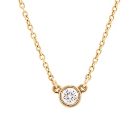 Gold and Diamond Solitaire Necklace
