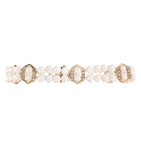 Gold, Pearl, and Diamond Bracelet