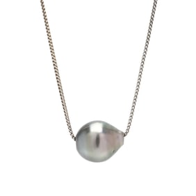 White Gold and Tahitian Pearl Necklace, Italy