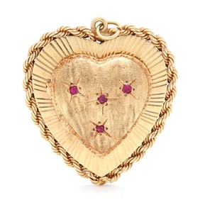 Gold Heart Locket Charm