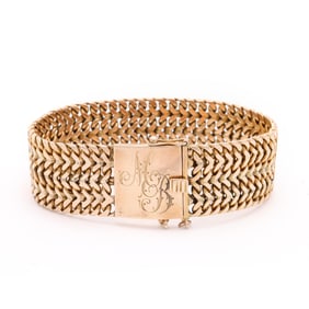Antique Wide Gold-Filled Bracelet
