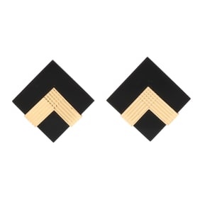 Gold and Black Stone Earrings, Peter Brams