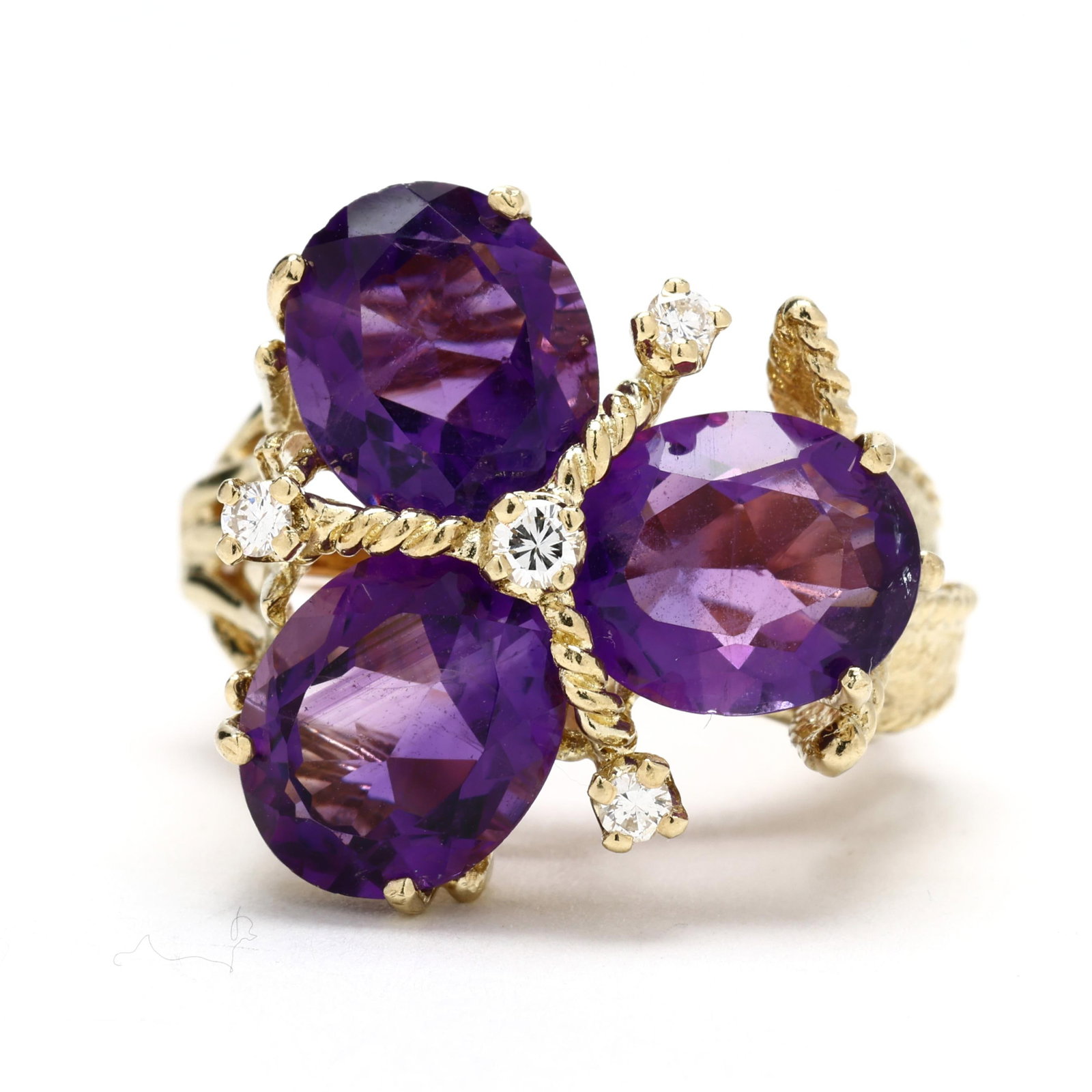Gold, Amethyst, and Diamond Ring (1 of 5)