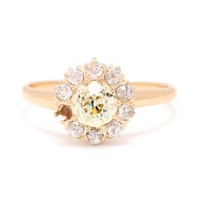 Antique Gold and Diamond Floral Motif Ring