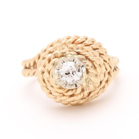 Vintage Gold and Diamond Knot Motif Ring