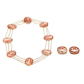 Gold and Shell Cameo Necklace and Earrings, Metropolitan Museum of Art