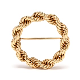 Gold Rope Twist Circle Brooch, Tiffany & Co.