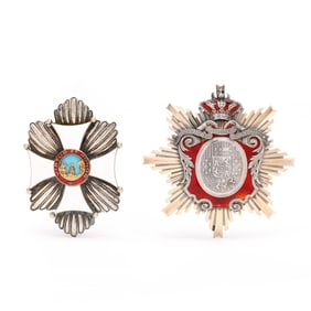 Two Enamel Decorated Medals