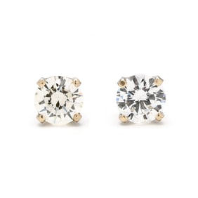 White Gold and 1.09 Total Carat Diamond Stud Earrings
