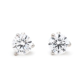 White Gold and .72 Total Carat Diamond Stud Earrings