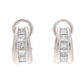 White Gold and Diamond Earrings