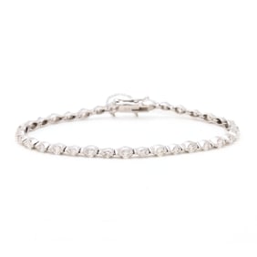 White Gold and Diamond Line Bracelet