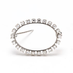 White Gold and Diamond Brooch