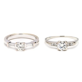 Two White Gold and Diamond Rings