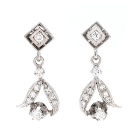 White Gold and Diamond Earrings