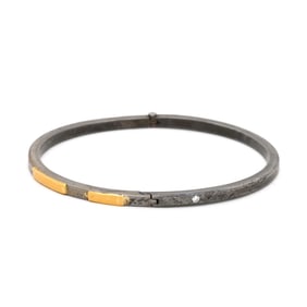 Iron, Gold, and Diamond Bangle Bracelet, Jewelsmith