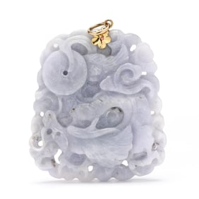 Carved Lavender Jade Pendant