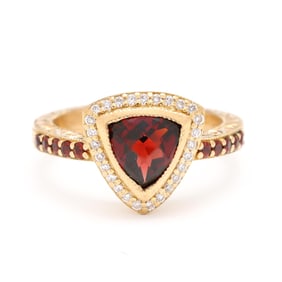Gold, Garnet, and Diamond Ring
