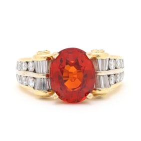Gold, Garnet, and Diamond Ring, JB Star
