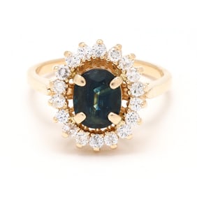 Gold, Sapphire, and Diamond Ring