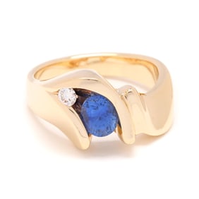 Gold, Sapphire, and Diamond Ring