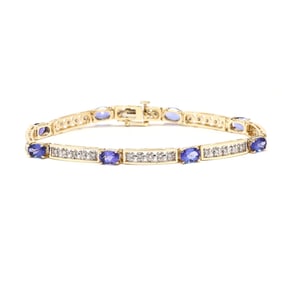 Gold, Tanzanite, and Diamond Line Bracelet, Le Vian