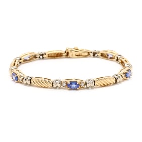 Bi-Color Gold, Tanzanite, and Diamond Bracelet