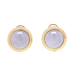 Gold and Chalcedony Earrings