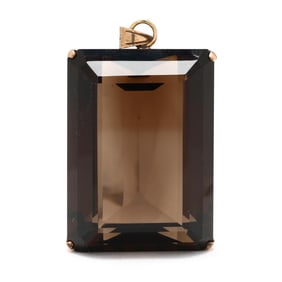 Gold and Smoky Quartz Pendant