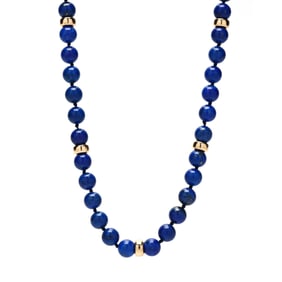 Gold and Lapis Lazuli Bead Necklace