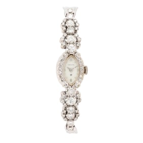 Vintage Lady's White Gold and Diamond Watch, Hamilton