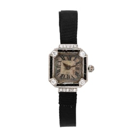 Antique Lady's Platinum, Diamond, and Sapphire Watch