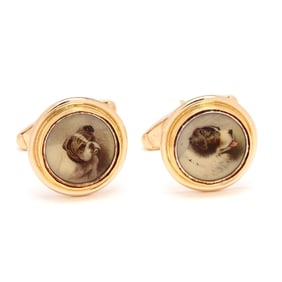 Gold Dog Motif Cufflinks