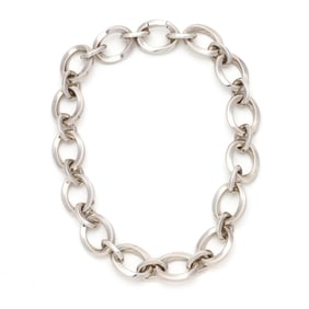 Silver Oval Twist Link Necklace, Tiffany & Co.