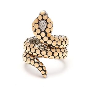 Silver and Gold Snake Ring, John Hardy