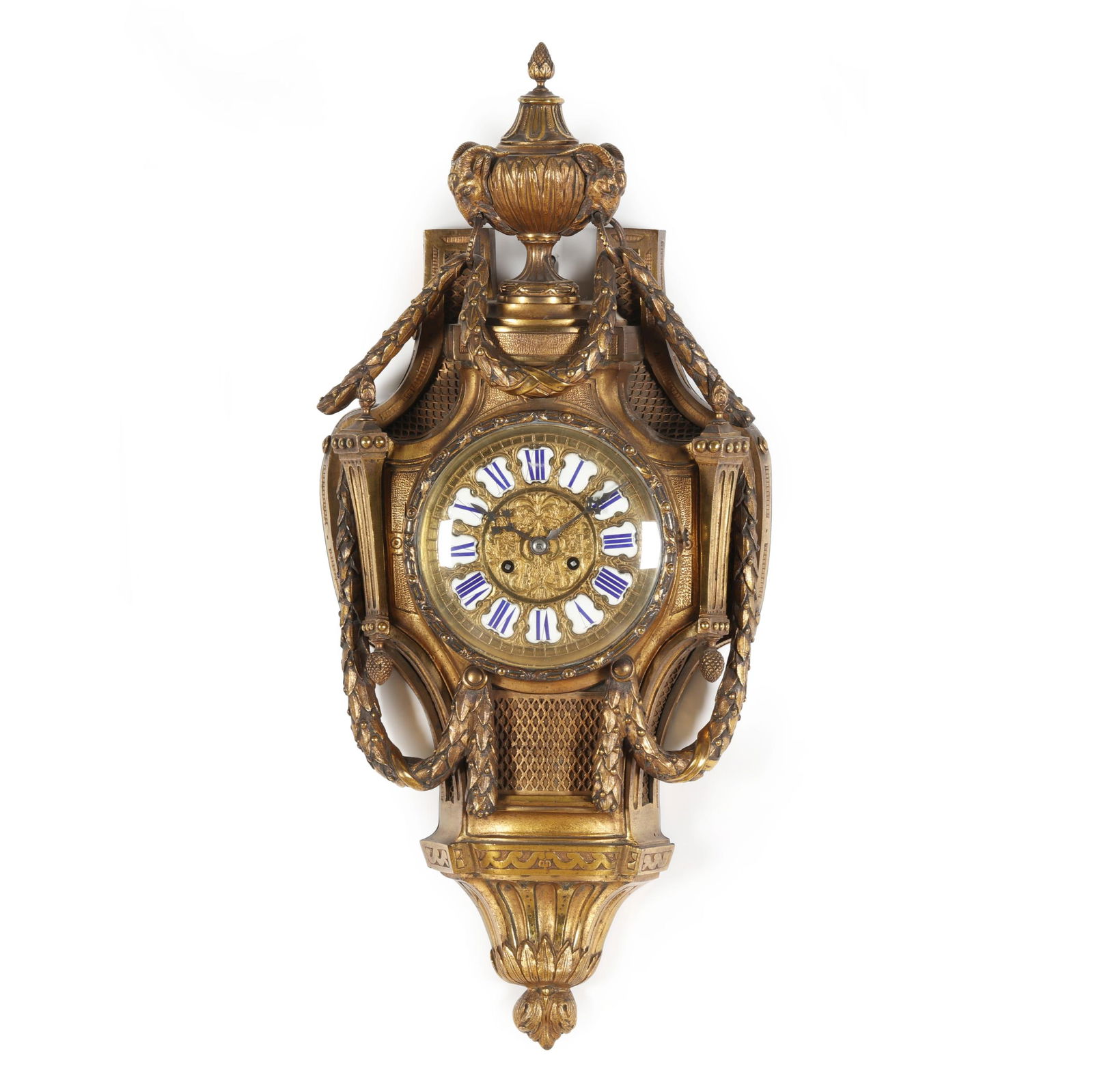 Antique Louis XVI Style Gilt Bronze Cartel Clock (1 of 14)