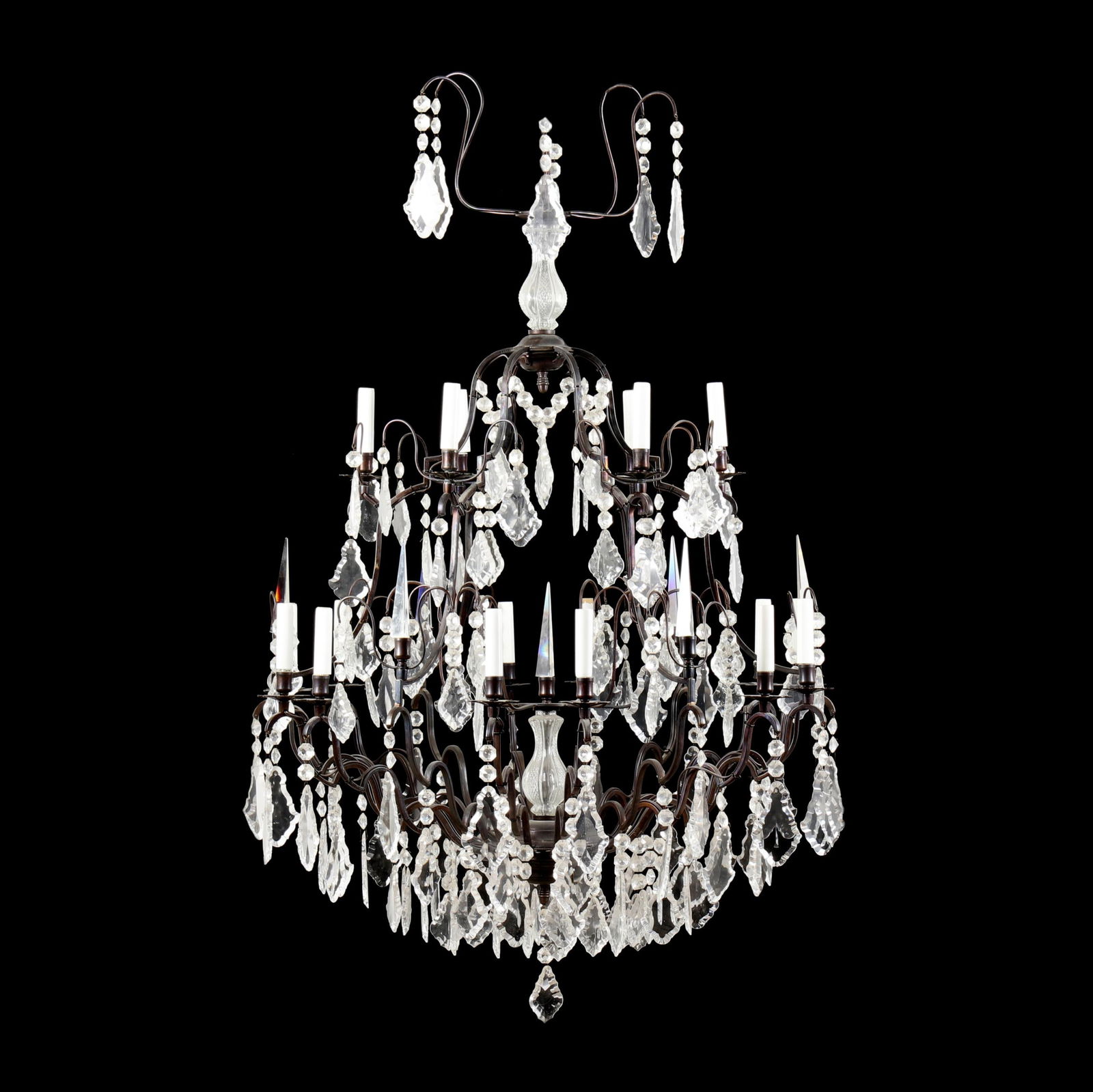 Badari, Large Venetian Style Bronze Drop Prism Chandelier (1 of 7)