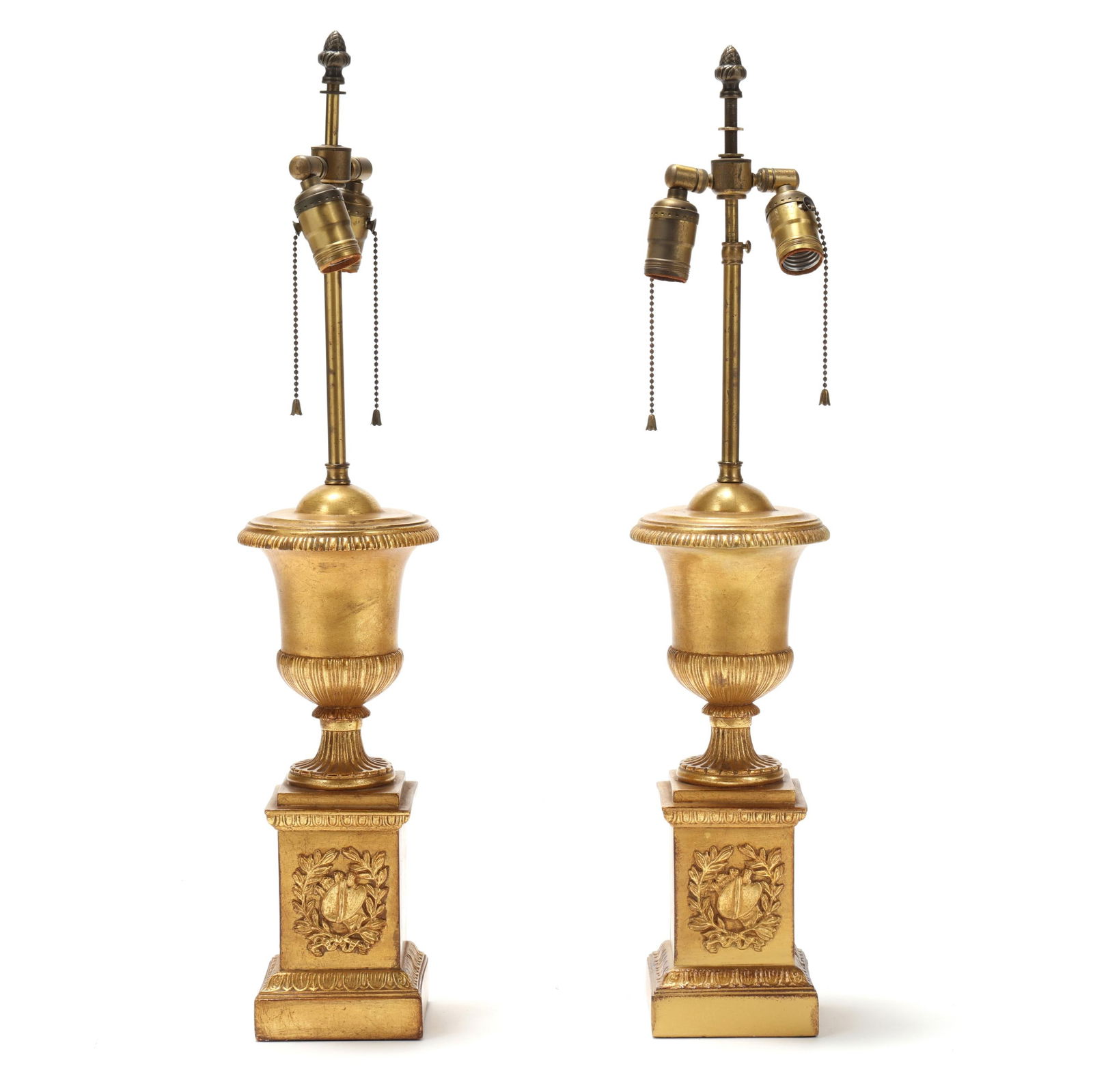 Pair of Giltwood and Plaster Neoclassical Style Table Lamps (1 of 8)